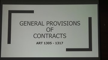 General Provisions of Contracts