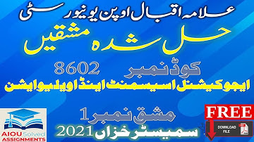 | 8602 | EDUCATIONAL ASSESSMENT AND EVALUATION | Assignment No 1 | B.Ed | Autumn 2021