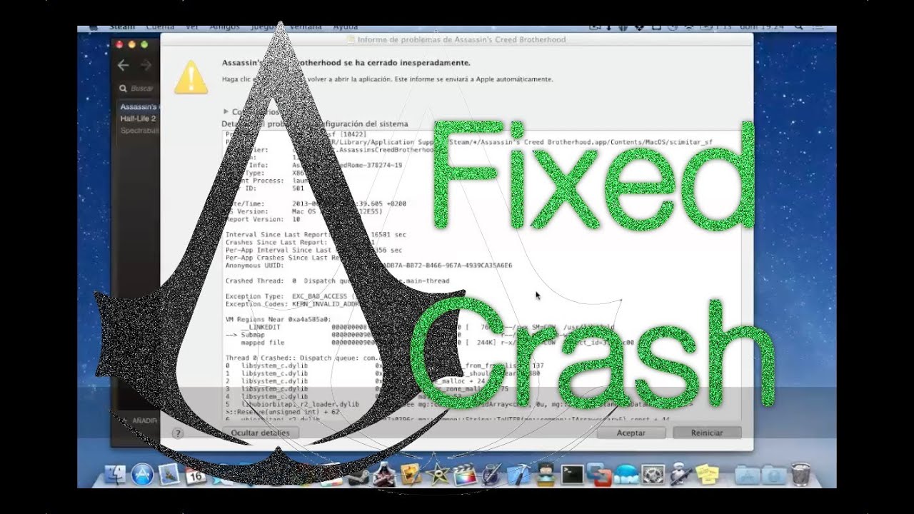 Fixed Crash On Mac Assassins Creed Brotherhood Steam Only Youtube
