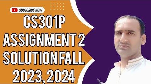 CS301P Assignment 2 Solution Fall 2023 | cs301 assignment 2 solution fall 2024