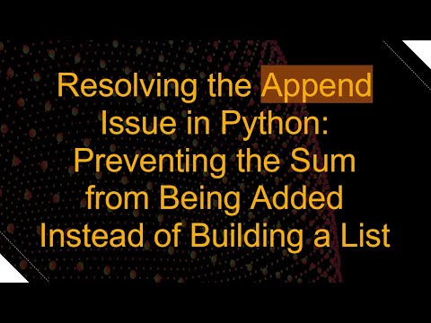 Resolving the Append
