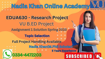 Edua630 assignment 1 solution spring 2023 | Research Project edua630 | Research Topic Selection