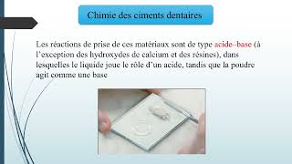 Les Ciments Dentaires Utilisation, Classification Et Chimie