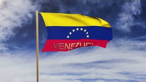 4K Venezuela flag with title waving in the wind. Looping sun rises style. Animation loop Stock video
