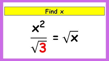 🔴Olympiad Mathematic | A Nice Radical Math Problem | x^2/sqrt 3=sqrt x | Find the Value Of X