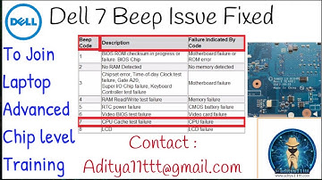 How to solve Dell 7 beep sound issue  by #Satishbhai & #Aditya11ttt (Demo) #LaptopRepair