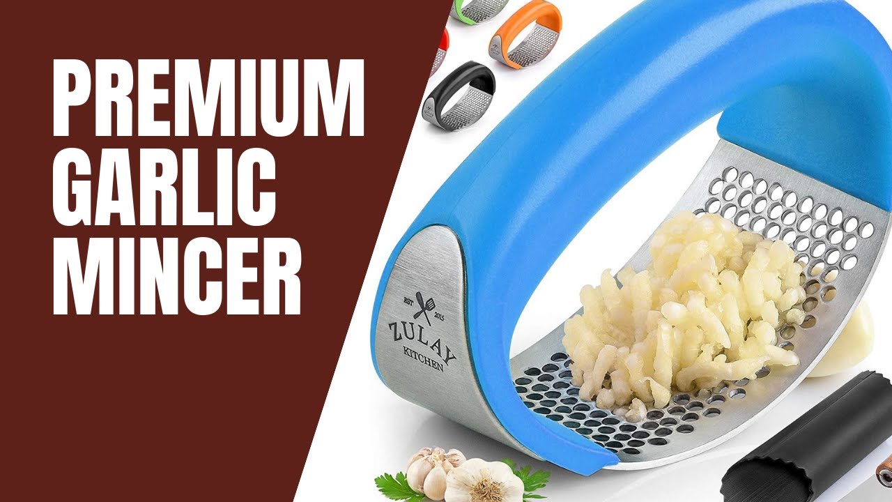 Zulay Stainless Steel Garlic Press Rocker Set AVAILABLE ON AMAZON YouTube
