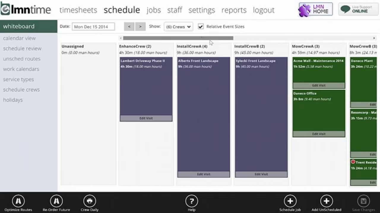 landscape scheduling software lmn daily whiteboard daily scheduling software