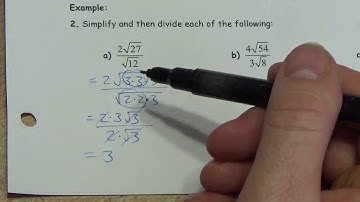 Math 20 2 Dividing Radicals   Lesson