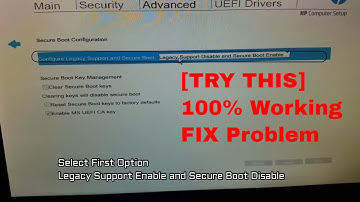 Legacy Support Enable and Secure Boot Disable / Enable PXE / Legacy boot BIOS settings HP