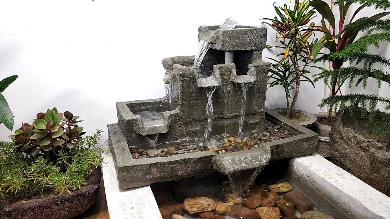 How to make amazing beautiful great cemented waterfall fountain water