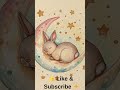 Baby Rabbit Sleeping on the Moon 🐰 Celestial Nursery Wall Art #nurserydecor #babyroom #celestialart