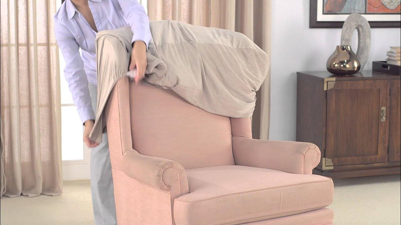 How To Install Stretch Wing Chair Slipcovers YouTube