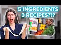 Making a 3course meal with 5 ingredients