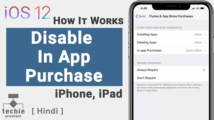 How to Disable In App Purchase in iPhone / iPad iOS 12 | Techie Prashant | HINDI
