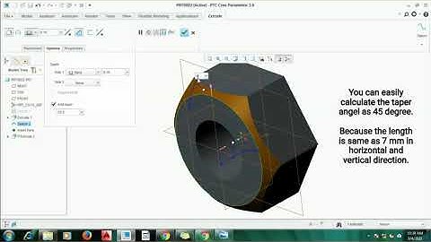 Creo/Pro-E 3D | How to make a hexagonal nut in Creo Software