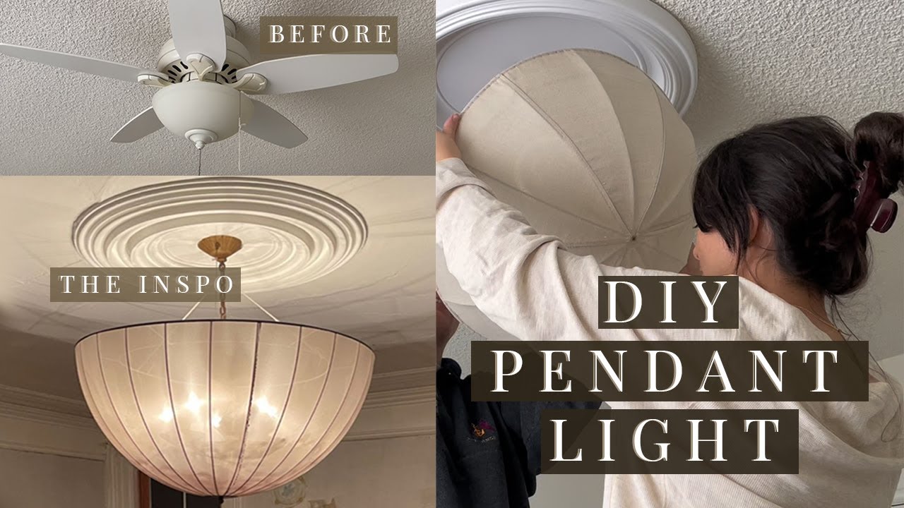 I Made This! Diy Pendant Light To Replace Ceiling Fan - Youtube