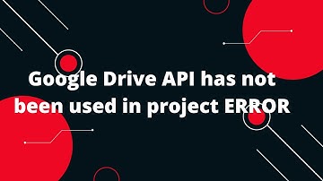 Google Drive API has not been used in project ERROR