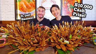 IMPOSSIBLE 6KG Pork Skewer (Moo Ping) Challenge ft. Joel Hansen! | Undefeated with $10,000 Cash?!