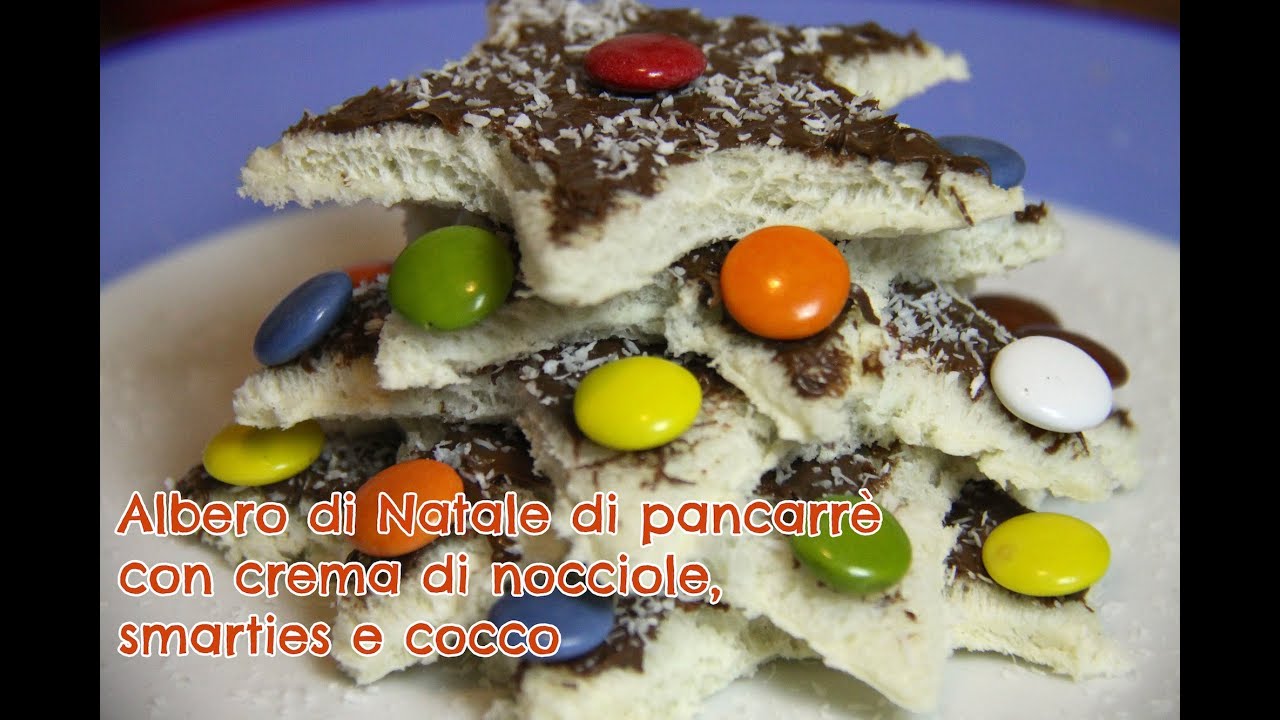 Albero Di Natale Di Pancarre Con Crema Di Nocciole Smarties E Cocco