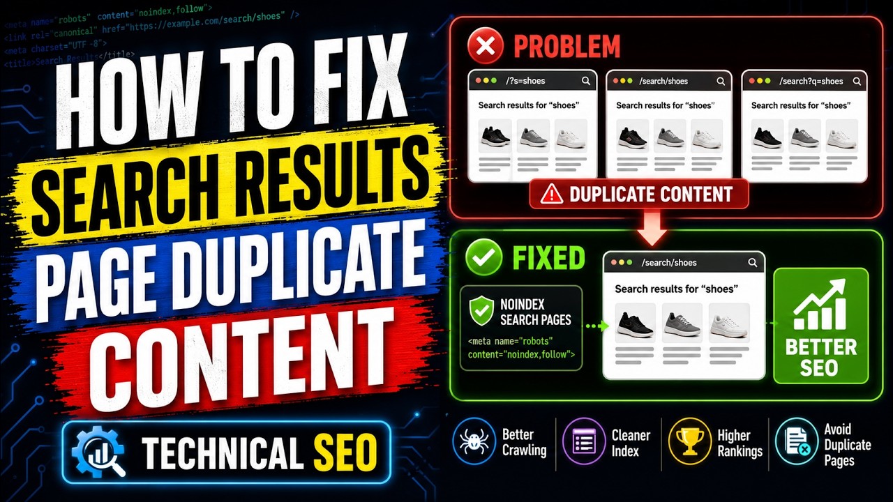 How to Fix Search Results Page Duplicate Content - YouTube