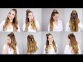 5 Ways to rock the Half Top Knot - Super easy and fast!