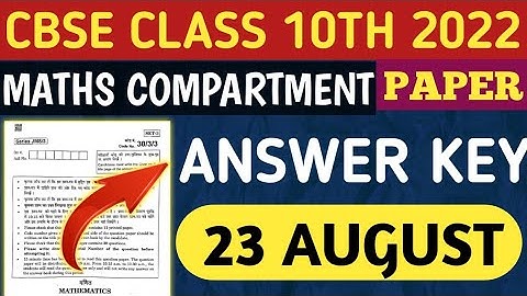 Answer key of Class 10th Maths paper(Basic) | CBSE 2022 | Set 1 | Question paper code 430/6/1.