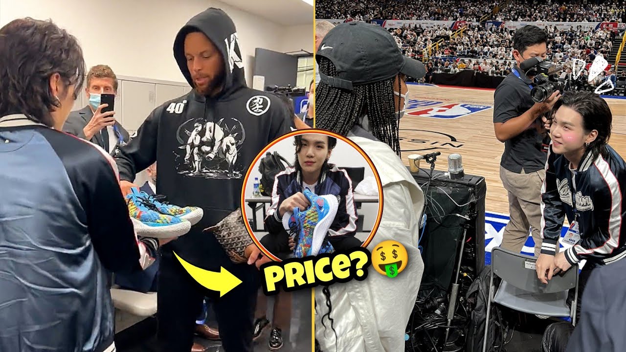 Stephen Curry Gifts Suga His Game Kicks | Suga Meets Naomi Osaka at NBA Japan