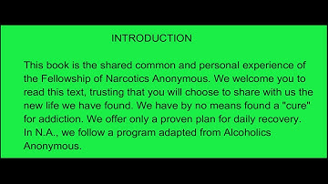 Narcotics Anonymous Original Basic Text - Grey Book - Introduction