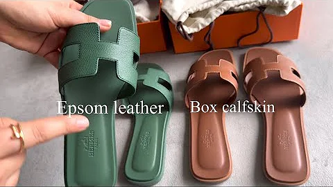 Hermes Oran Sandals Epsom Leather vs box Calfskin leather