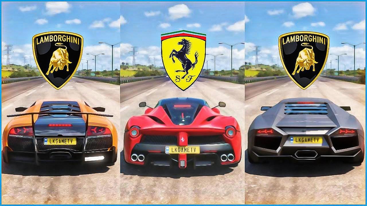 FH5 DRAG RACE! MURCIELAGO Vs LAFERRARI Vs REVENTON