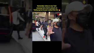 Remember When In New York Saesang Fans Tried To Attack On Taehyung But He Just Walked Like This