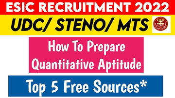 How To Prepare Quantitative Aptitude For Esic Udc / Mts For Free || Top 5 Free Sources For Quant