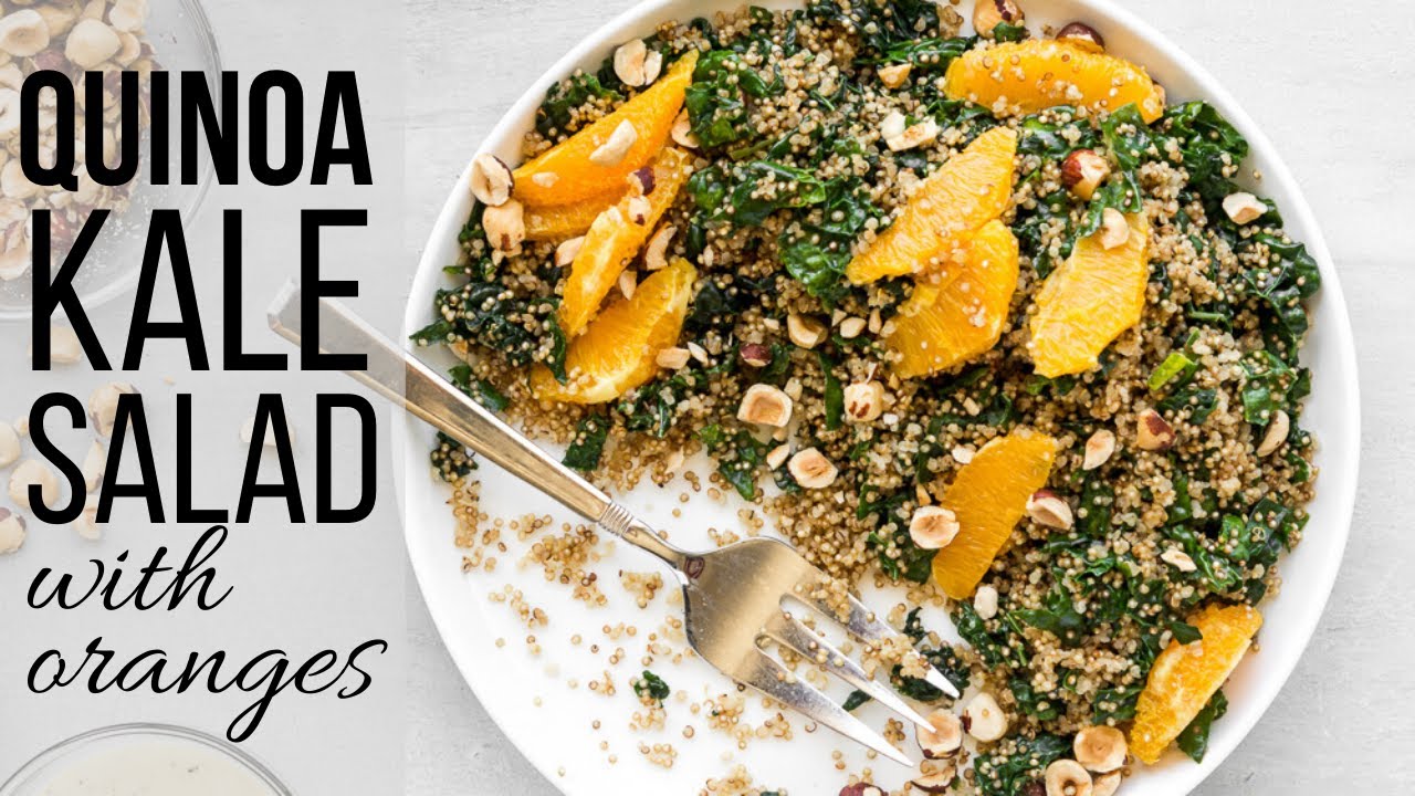 quinoa kale salad with oranges and lemon tahini dressing YouTube