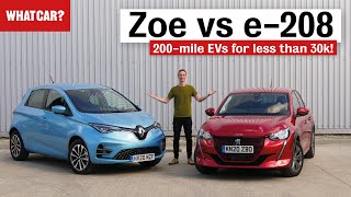 Renault Zoe vs Peugeot e-208 review - what's the best cheap EV? | What Car?