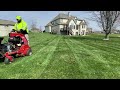 TORO 30 INCH STAND ON AERATOR IN ACTION.