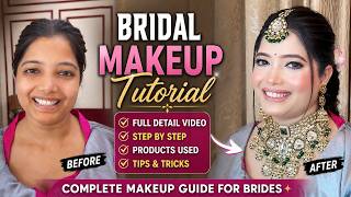 How To Do Bridal Makeup Uncut | Natural To Glam Wedding Look With Easy Step By Step Flow screenshot 3