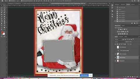 Merry Christmas Santa Holiday Template Photoshop Tutorial and Clipping Mask Tutorial