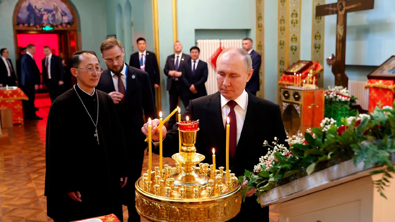 Путин посетил храм Покрова Пресвятой Богородицы в Харбине и передал икону Спаса Нерукотворного