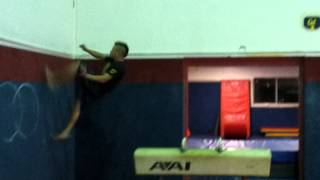 Two step back flip off wall