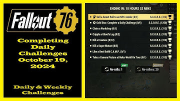 Completing Daily Challenges For October 19, 2024 - Fallout 76 Daily Challenge Guide
