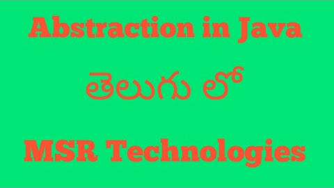 Abstraction in java with example in telugu