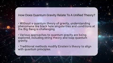 How Does Quantum Gravity Relate To A Unified Theory? - Physics Frontier