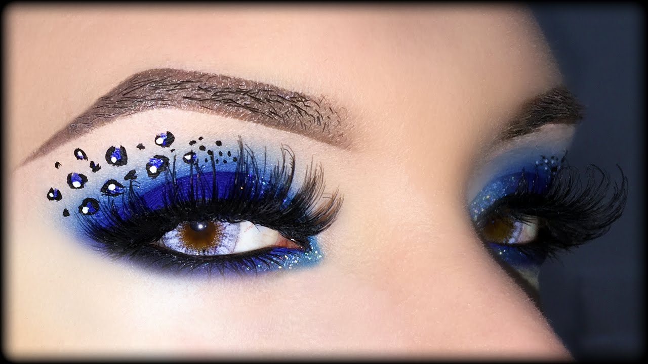 Sexy Blue Smoky Eyes With Leopard Print Halloween Makeup Tutorial
