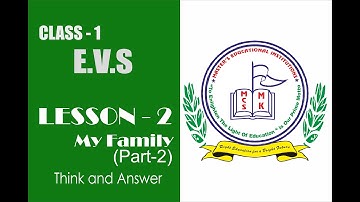 CLASS :1 E.V.S LESSON 2- My Family [PART 2- Think and answer]
