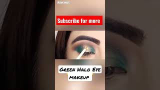 Green Halo Eye makeup#shorts #youtubeshorts #viral #eyemakeup #trending #tutorial @pujajaiz1698