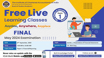 Final Paper 1: FR | Topic: Ind AS 1 : Presentation of Financial Statements | Session 2 | 27 Sep 2023