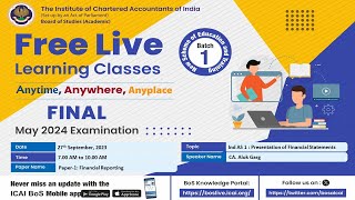 Final Paper 1: FR | Topic: Ind AS 1 : Presentation of Financial Statements | Session 2 | 27 Sep 2023