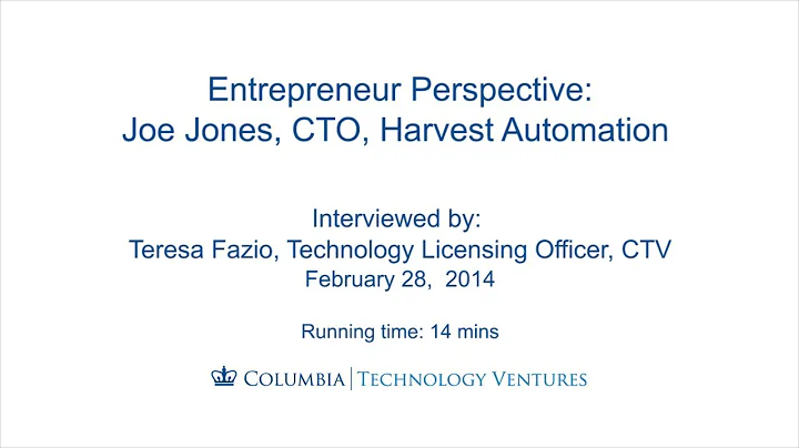 Entrepreneur Perspective: Joe Jones, CTO, Harvest ...