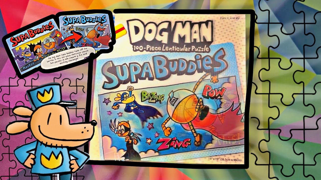 🐶 Сборный пазл с линзовидными элементами «Супердрузья Догмана» (100 деталей)!! 🧩